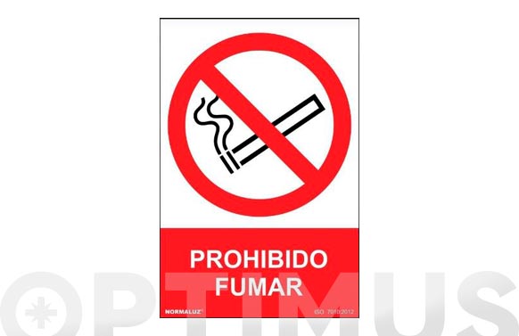 SEÑAL PVC PROHIBIDO FUMAR 300X