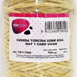 CUERDA TORCIDA 02MM NAT 700 GR
