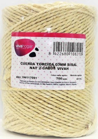 CUERDA TORCIDA 03MM NAT 700 GR