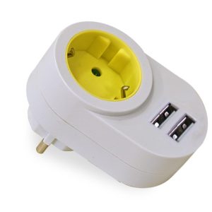 ADAPTADOR 16A-250V 1T+2USB