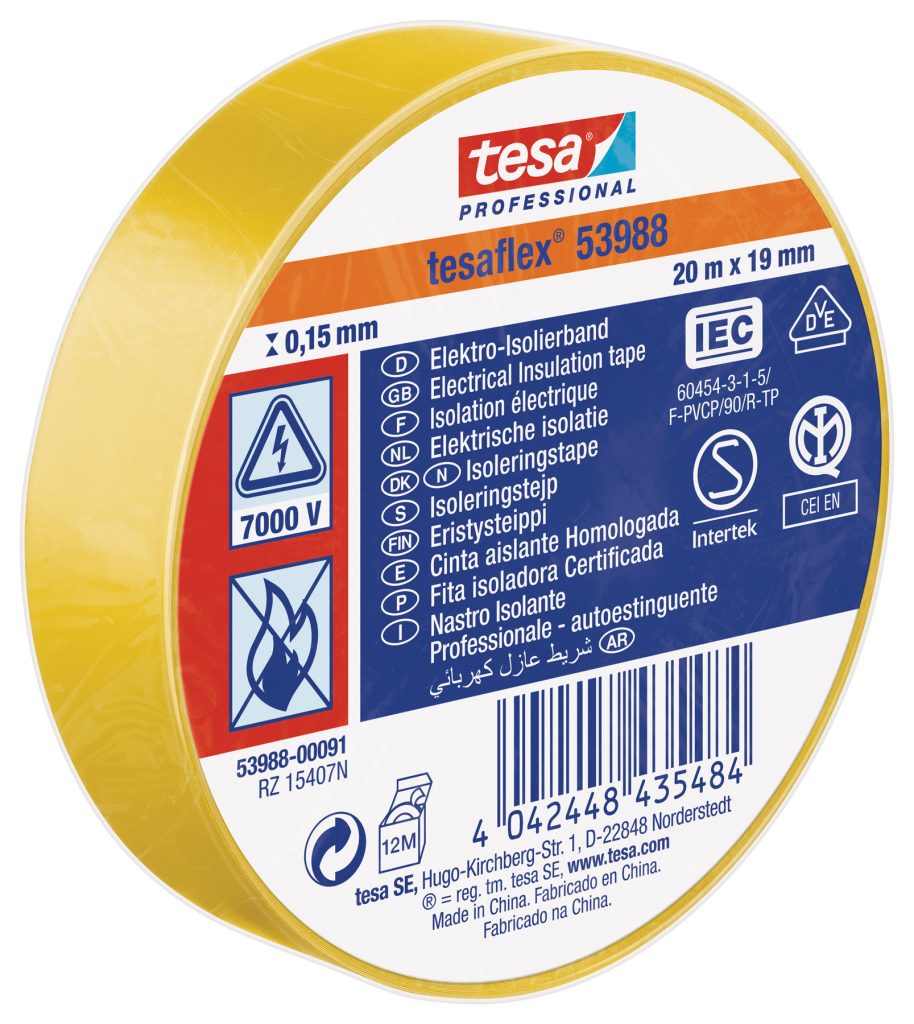 CINTA 20MT X 19MM AMARILLA TES