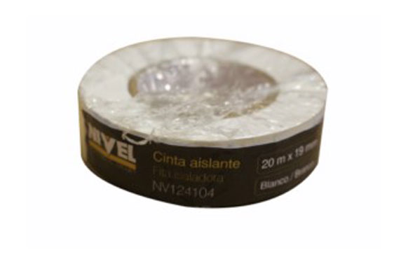 CINTA 20MT X 19MM BLANCO NIVEL