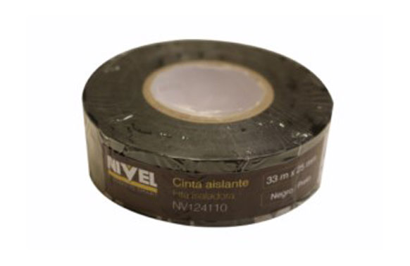 CINTA 33MT X 25MM NEGRO NIVEL