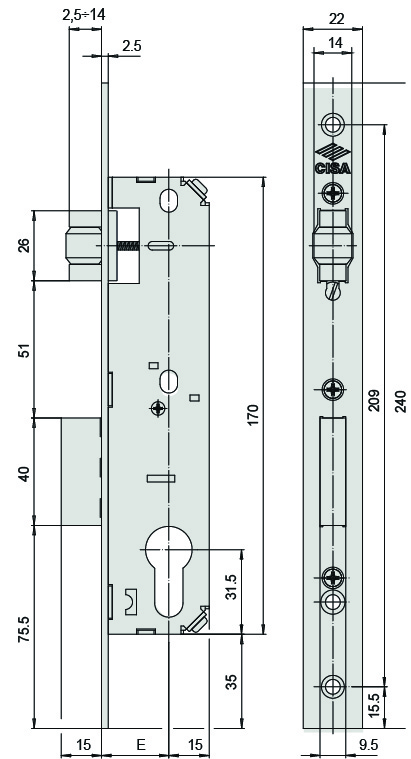 CERRADURA 44671.25.0 AC. CINCA
