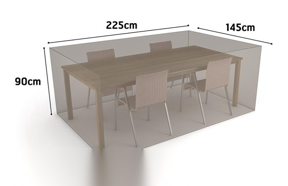 FUNDA MESA RECT + 4 SILLAS 225