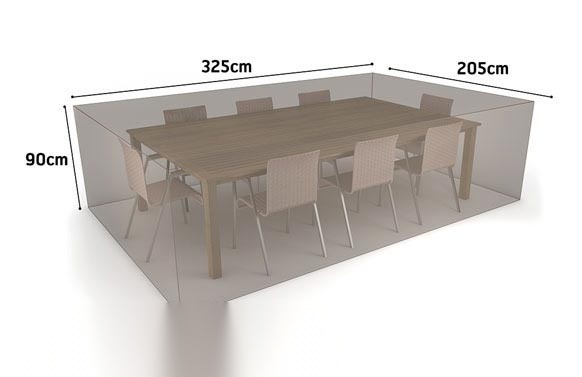 FUNDA MESA RECT + 8 SILLAS 325