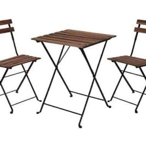 MESA MADERA METAL +2 SILLAS PL