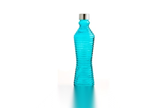 BOTELLA CRISTAL 1 L AZUL TURQU