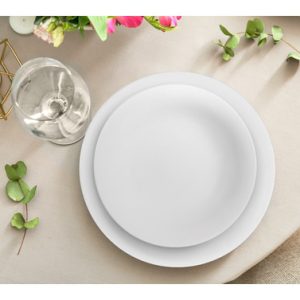 PLATO PORCELANA GRABADO BLANCO