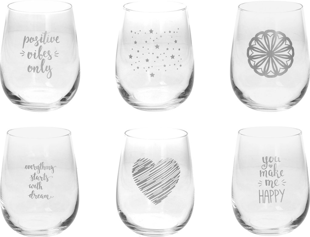 VASOS SURTIDOS SET 6 UDS PLATA