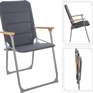 SILLA CAMPING PLEG. GRIS 62X55