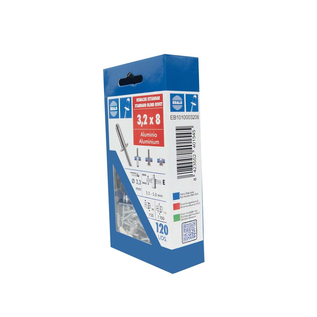 REMACHE 3,2X 8 C/ALOM ALU/ACE