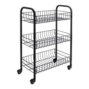 CARRO MULTIUSO 3 CESTOS NEGRO