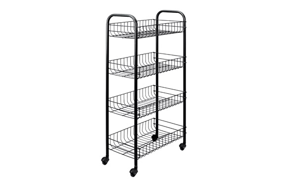 CARRO MULTIUSO 4 CESTOS NEGRO