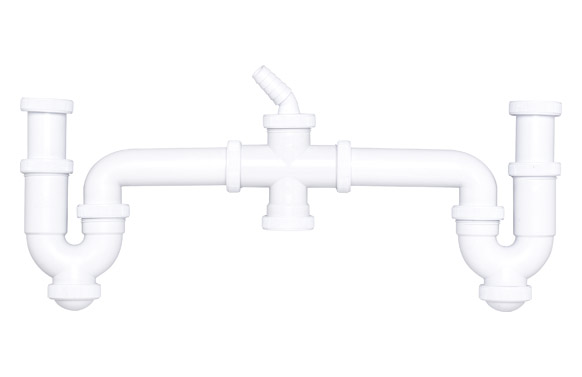 SIFON CURVO DOBLE RAC EXT Ø 40