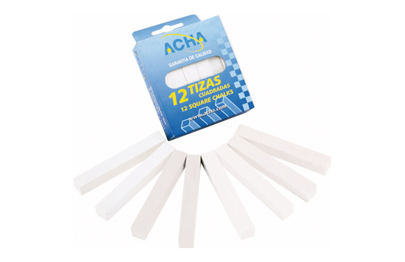 TIZAS YESO PAQUETE 12 BLANCO