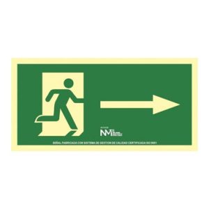 SEÑAL EVACUACIÓN FLECHA DERECH