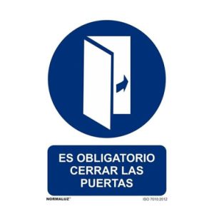 SEÑAL CERRAR PUERTAS 0,7MM 210