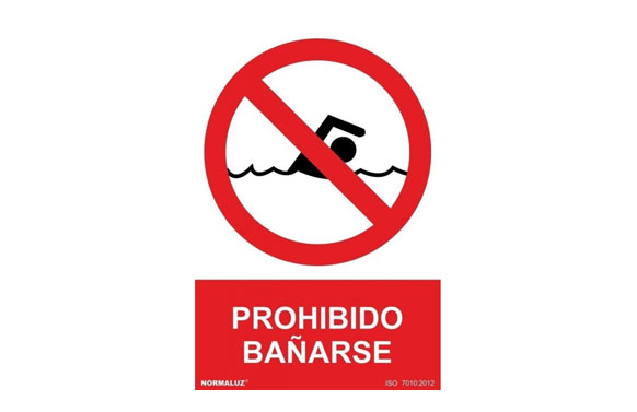 SEÑAL PROHIBIDO BAÑARSE 0,7MM