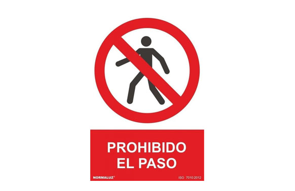 SEÑAL PROHIBIDO EL PASO 0,7MM