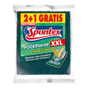 ESTROPAJO FIBRA VERDE 2+1UDS X