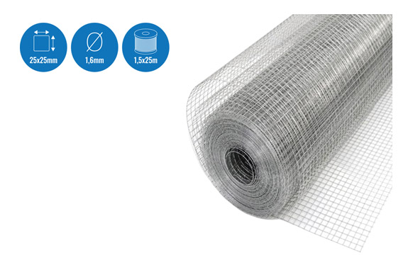 MALLA ELECTRO GALVA 25 X 25 1,