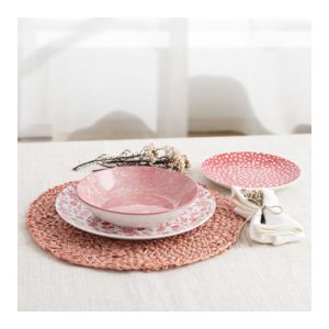 VAJILLA 12PZ AQUILEA ROSA 5426