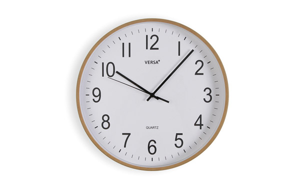 RELOJ PARED MADERA CLARA 30CM
