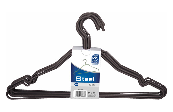 PERCHA ALAMBRE MARRON 6 UDS 39