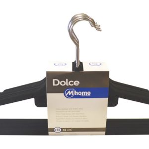 PERCHA PLASTICO TERCIOPELO NEG