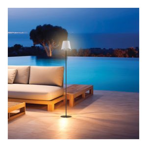 LAMPARA DE PIE DE METAL BLANCO