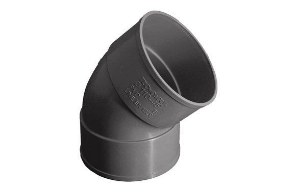 CODO EVACUACION PVC H-H 45º Ø