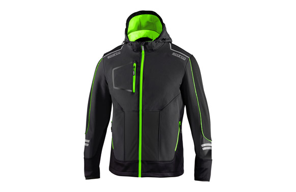 CHAQUETA TECH GR/VE FLUOR L 02