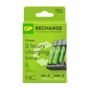 CARGADOR RECHARGE AA-AAA 2PILA