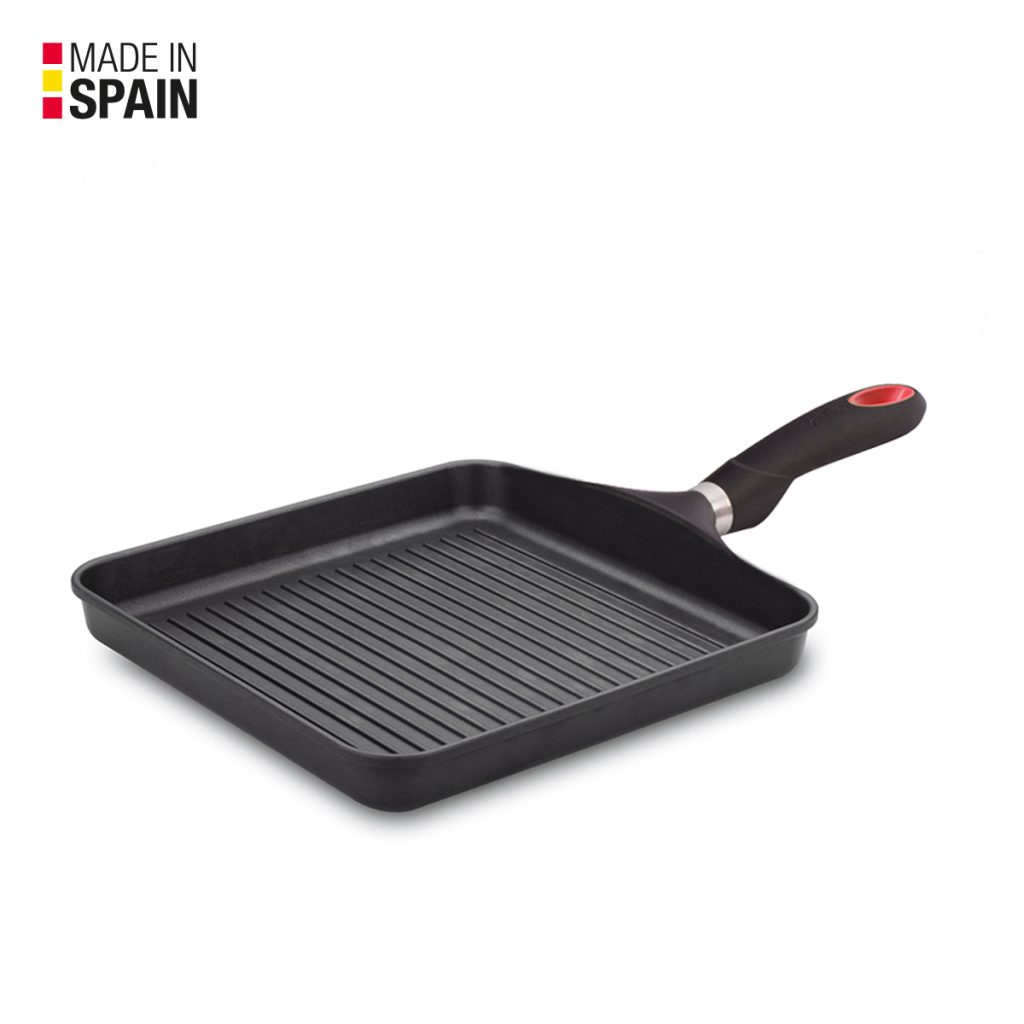 GRILL PLANCHA RAYAS 28X28CM OR