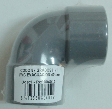 CODO EVAC H-H 87º PVC