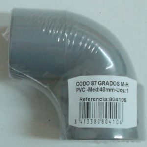 CODO EVAC M-H 87º PVC