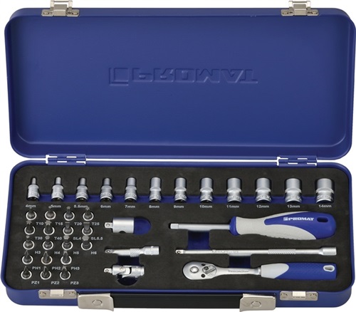 LLAVE VASO 1/4 JGO 36PZ: 16HEX