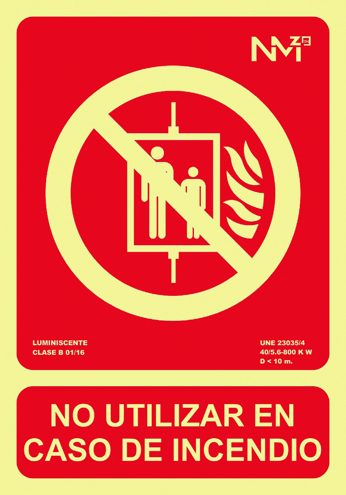 SEÑAL 210X300MM PVC LUMI NO UT