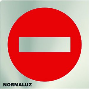 SEÑAL 120X120MM INOX ADH PROHI