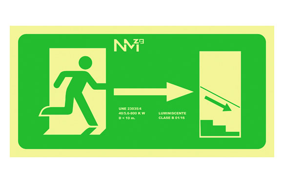 SEÑAL 320X160MM PVC LUMI EVACU