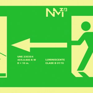 SEÑAL 320X160MM PVC LUMI EVACU