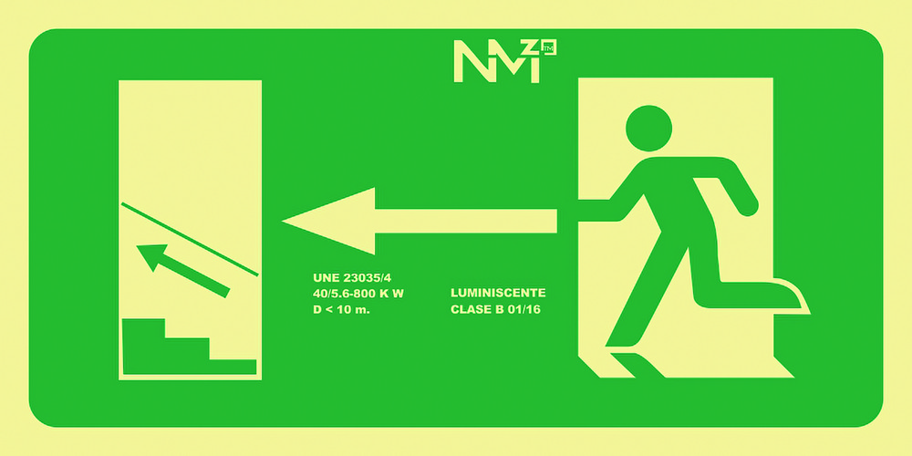 SEÑAL 320X160MM PVC LUMI EVACU