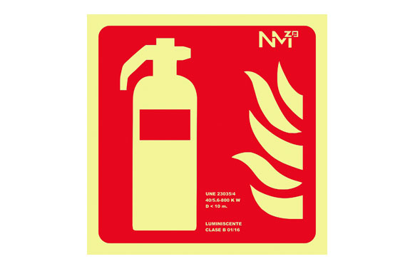 SEÑAL 210X210MM PVC LUMI EXTIN