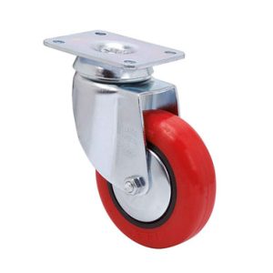 RUEDA GIR. POLIURETAN ROJO BH-