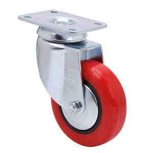 RUEDA GIR. POLIURETAN ROJO BH-