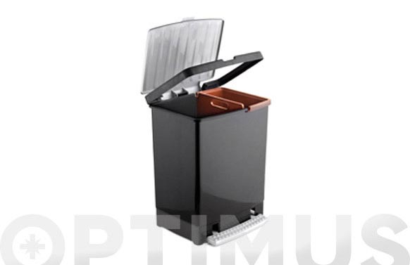 CUBO C/PEDAL RECICLAJE NEGRO 1