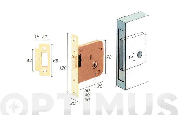 CERRADURA PTA 2005 E-30MM H. L