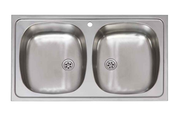 FREGADERO CUADRADO 2 SENOS 80X