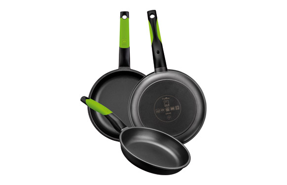 SARTEN SET 18-22-26CM NEG/VER